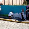 Dona Emma - Alunos de escola estadual transformam muro em arte 