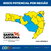 Matriz de Risco para Covid-19 em Santa Catarina aponta treze regiões no nível alto e quatro no nível moderado